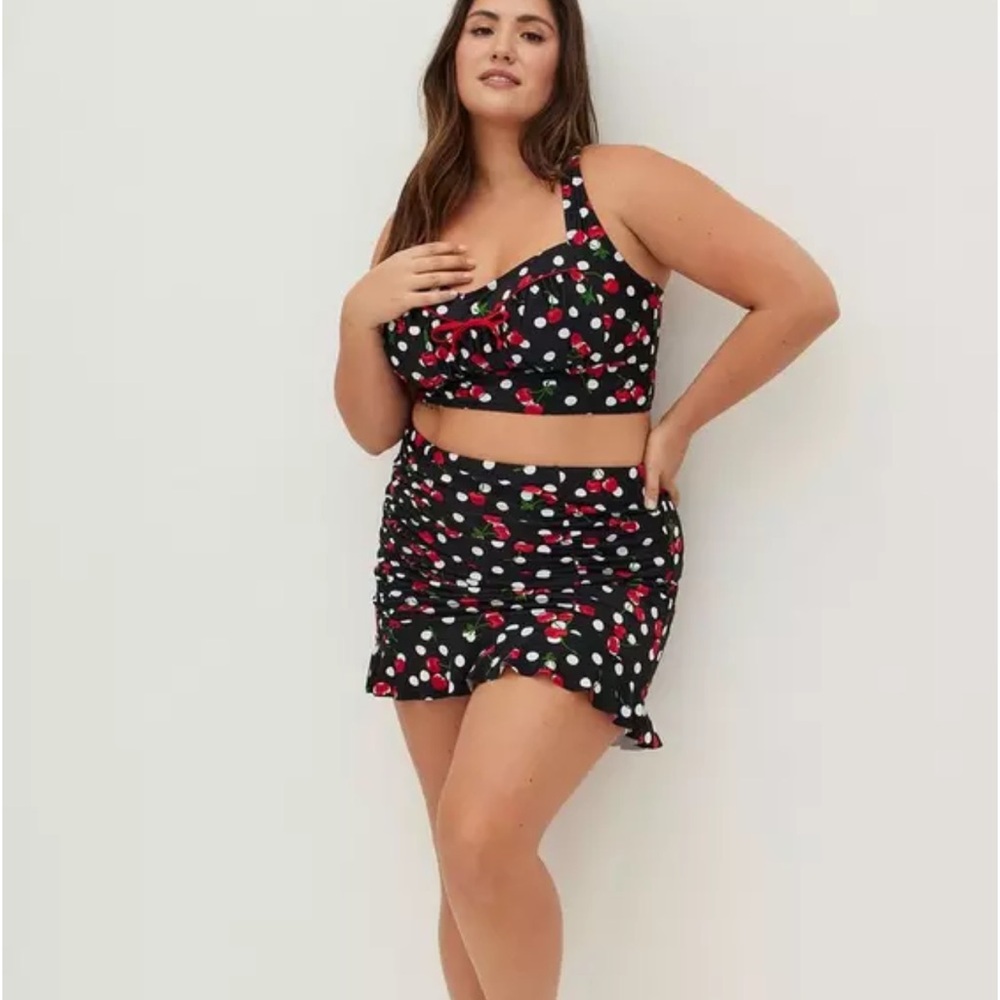Black Cherry Print Two-Piece Set